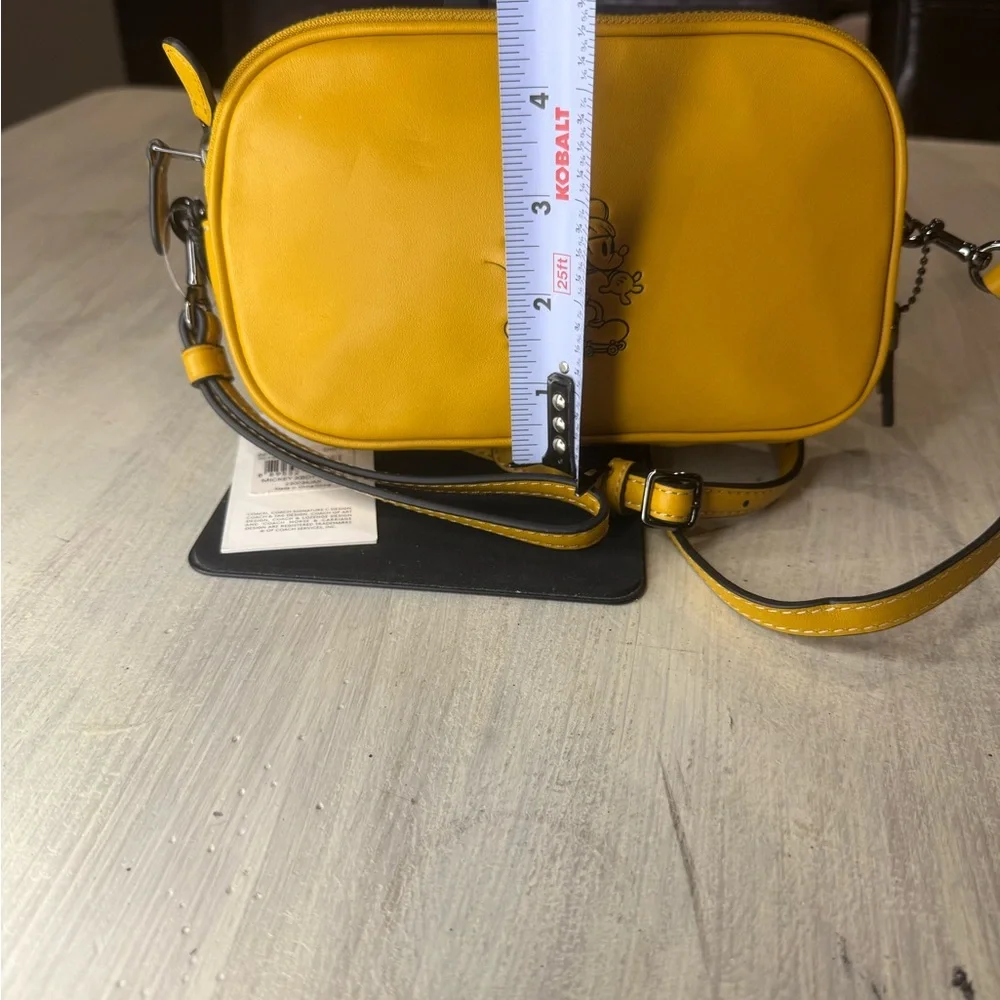 Collectors Coach Mickey Yellow Leather Crossbody Bag